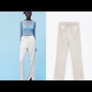Wide full lengths slit pants